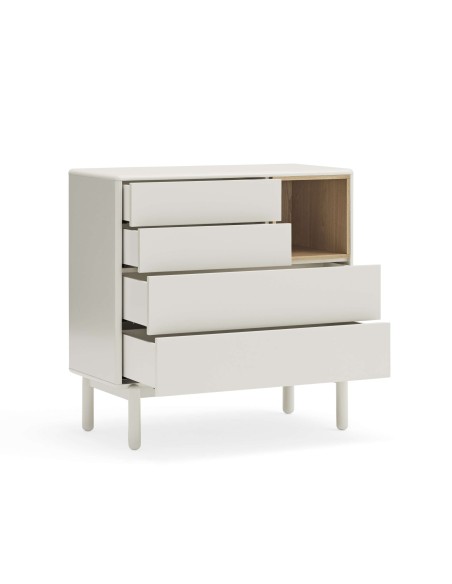 Cómoda CORVO 90x40 cm, DM Crema / Roble - Teulat. Vackart