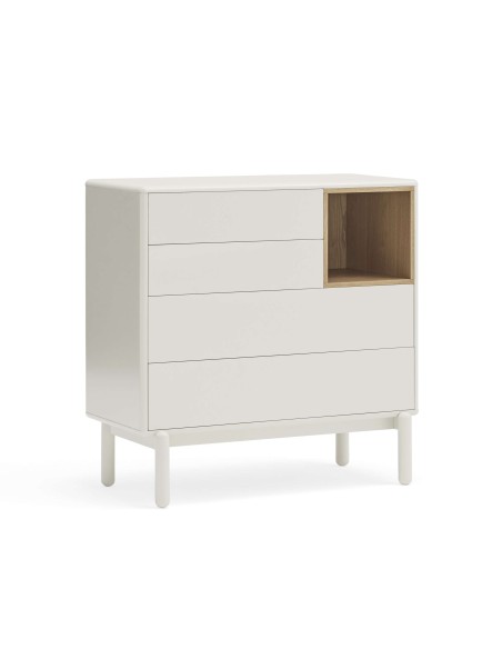 Cómoda CORVO 90x40 cm, DM Crema / Roble - Teulat. Vackart