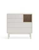 Cómoda CORVO 90x40 cm, DM Crema / Roble - Teulat