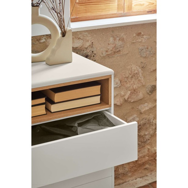 Cómoda CORVO 120x40 cm, DM Crema / Roble - Teulat. Vackart