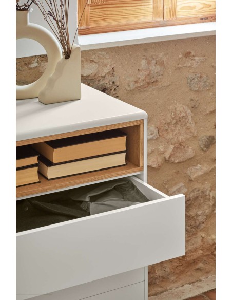 Cómoda CORVO 120x40 cm, DM Crema / Roble - Teulat. Vackart