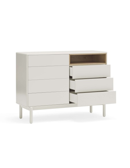 Cómoda CORVO 120x40 cm, DM Crema / Roble - Teulat. Vackart