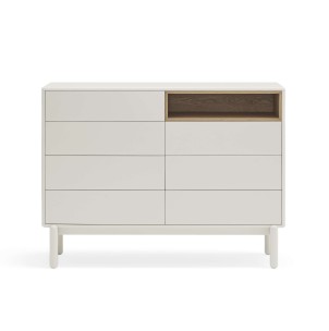 Cómoda CORVO 120x40 cm, DM Crema / Roble - Teulat. Los modernos y más exclusivos muebles de diseño nórdico, solo en Vackart tu tienda de diseño online.