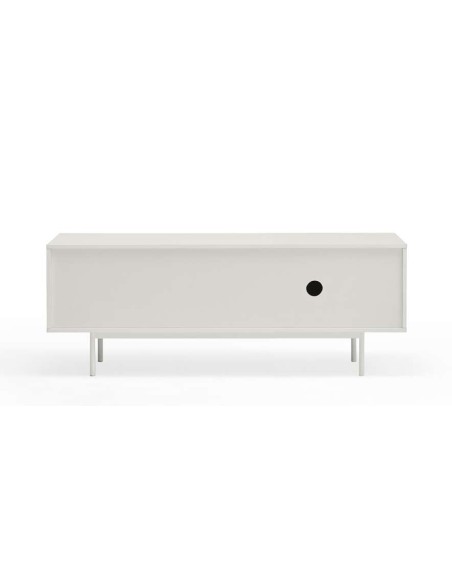 Mueble TV SIERRA 140x40 cm, DM Blanco / Roble - Teulat. Vackart