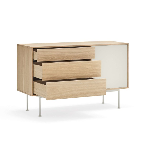 Aparador YOKO 128x45 cm, DM Crema / Roble  - Teulat. Vackart