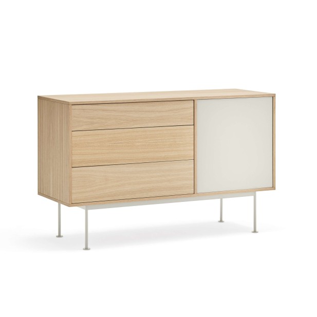 Aparador YOKO 128x45 cm, DM Crema / Roble  - Teulat. Vackart