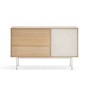 Aparador YOKO 128x45 cm, DM Crema / Roble - Teulat. Los exclusivos muebles de diseño de Teulat, solo en Vackart tu tienda de diseño online.