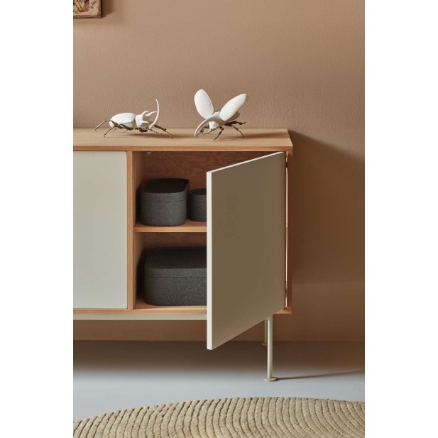 Aparador YOKO 180x45 cm, DM Crema / Roble  - Teulat. Vackart