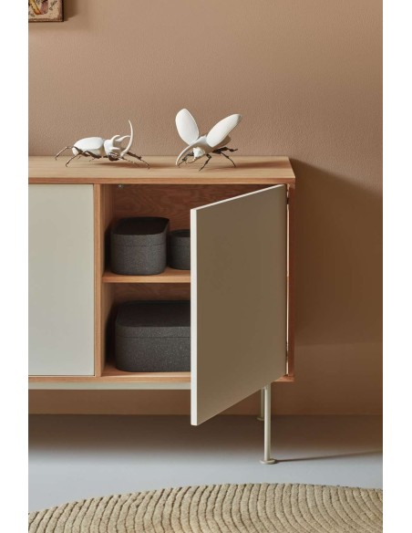 Aparador YOKO 180x45 cm, DM Crema / Roble  - Teulat. Vackart