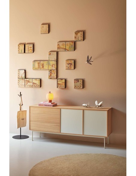 Aparador YOKO 180x45 cm, DM Crema / Roble  - Teulat. Vackart