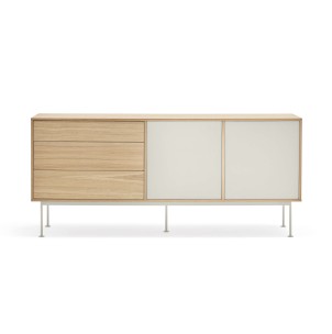 Aparador YOKO 180x45 cm, DM Crema / Roble - Teulat. Los exclusivos muebles de diseño de Teulat, solo en Vackart tu tienda de diseño online.