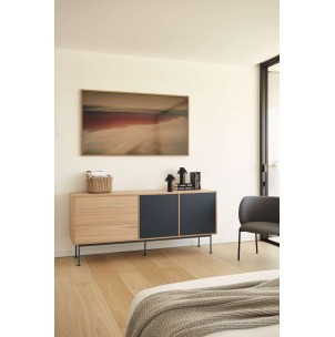 Aparador YOKO 180x45 cm, DM Gris Antracita / Roble  - Teulat. Vackart 2
