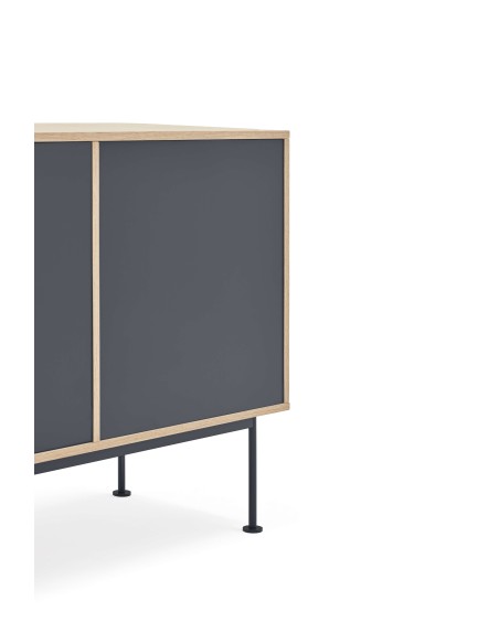 Aparador YOKO 180x45 cm, DM Gris Antracita / Roble  - Teulat. Vackart