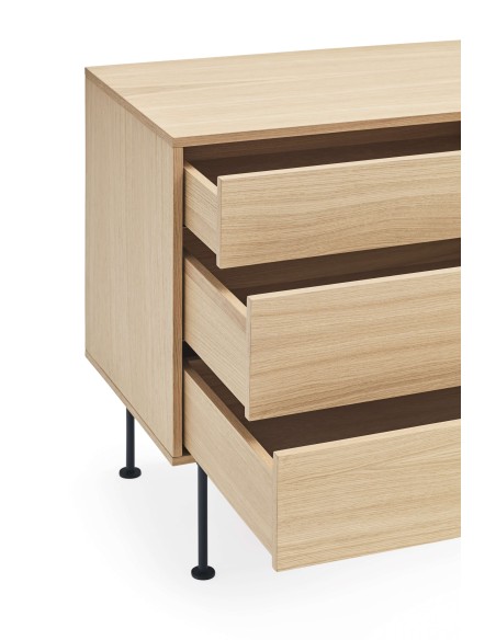 Aparador YOKO 180x45 cm, DM Gris Antracita / Roble  - Teulat. Vackart