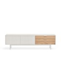 Mueble TV SIERRA 180 cm, DM Blanco / Roble - Teulat