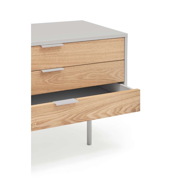 Mueble TV SIERRA 180 cm, DM Gris Claro / Roble - Teulat. Vackart