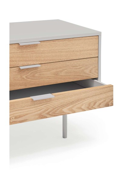 Mueble TV SIERRA 180 cm, DM Gris Claro / Roble - Teulat. Vackart