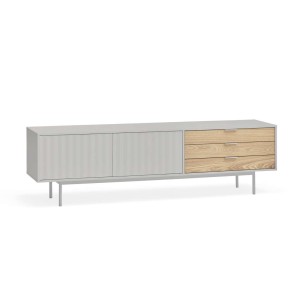 Mueble TV SIERRA 180 cm, DM Gris Claro / Roble - Teulat. Vackart 2