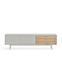 Mueble TV SIERRA 180 cm, DM Gris Claro / Roble - Teulat