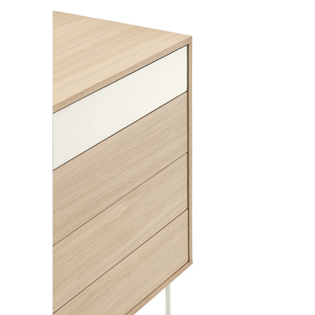 Cómoda YOKO 90x86 cm, DM Crema / Roble - Teulat. Vackart