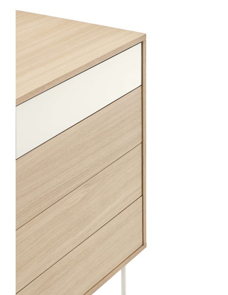 Cómoda YOKO 90x86 cm, DM Crema / Roble - Teulat. Vackart