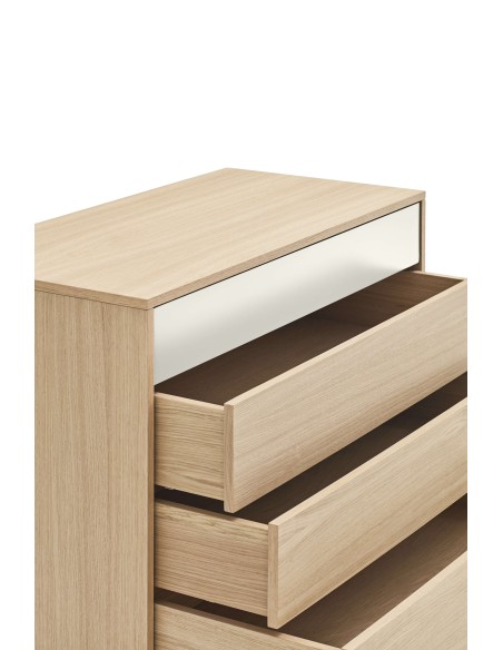 Cómoda YOKO 90x86 cm, DM Crema / Roble - Teulat. Vackart