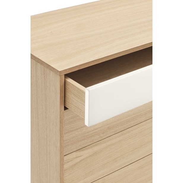 Cómoda YOKO 90x86 cm, DM Crema / Roble - Teulat. Vackart