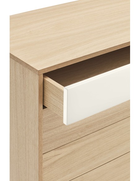 Cómoda YOKO 90x86 cm, DM Crema / Roble - Teulat. Vackart