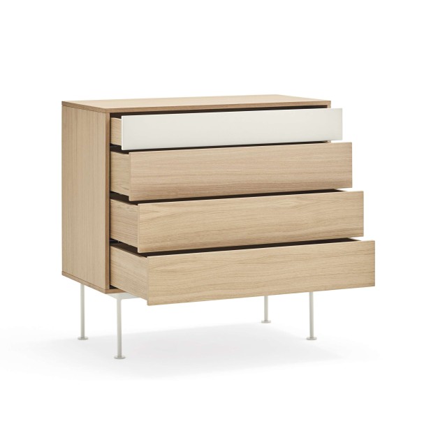 Cómoda YOKO 90x86 cm, DM Crema / Roble - Teulat. Vackart