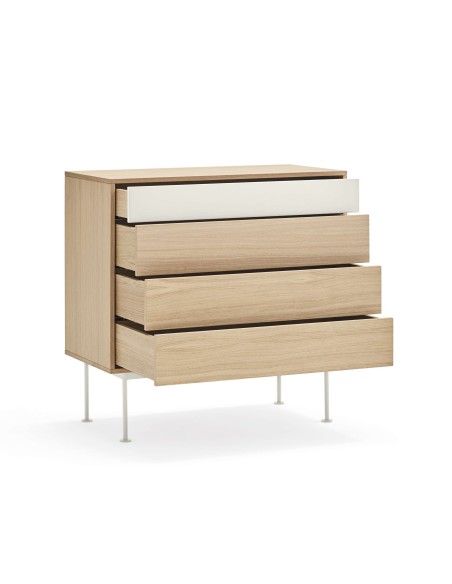 Cómoda YOKO 90x86 cm, DM Crema / Roble - Teulat. Vackart