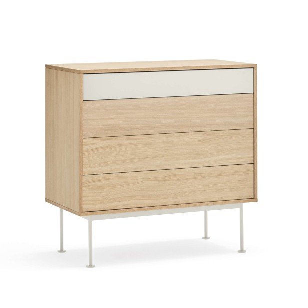 Cómoda YOKO 90x86 cm, DM Crema / Roble - Teulat. Vackart