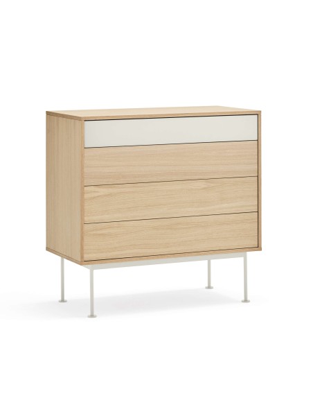 Cómoda YOKO 90x86 cm, DM Crema / Roble - Teulat. Vackart