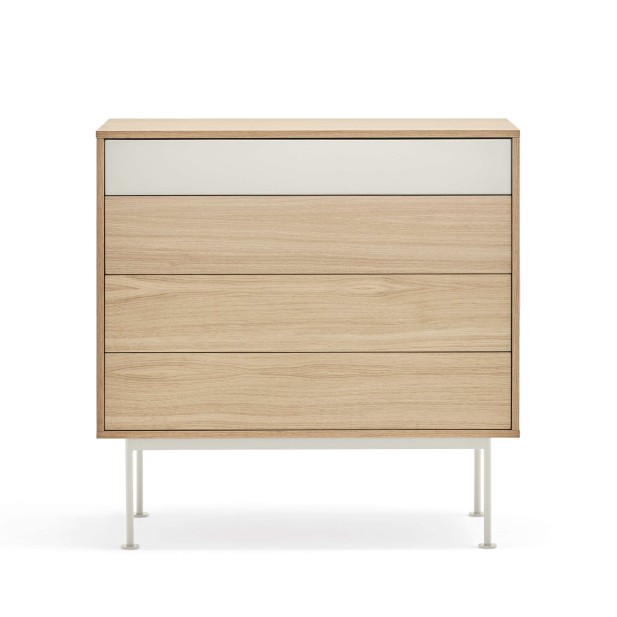 Cómoda YOKO 90x86 cm, DM Crema / Roble - Teulat. Vackart