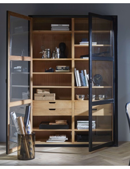 Vitrina VIVA, Caoba / Cristal - Nordal