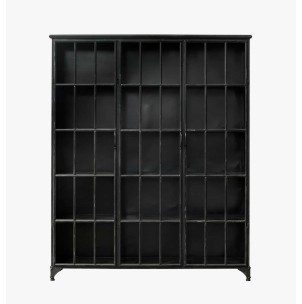 Vitrina DOWNTOWN 150x180 cm, Metal Negro / Cristal - Nordal. Los modernos y exclusivos muebles de diseño escandinavo de Nordal en Vackart, tu tienda de diseño.