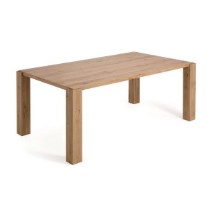 Mesa Deyanira de chapa de roble y patas de madera maciza roble 200 x 100 cm - Kave Home - IT0287M40. Muebles y decoración de diseño para casas con personalidad