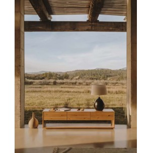 Mueble TV Alguema 3 cajones en chapa de roble Kave Home - M1000009MM40 2