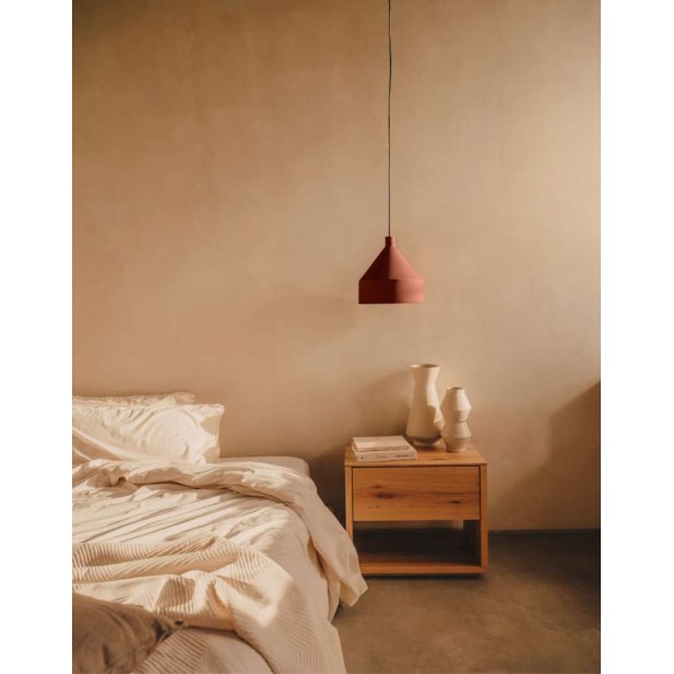 Mesita de noche Alguema 40x50cm chapa de roble acabado natural - Kave Home