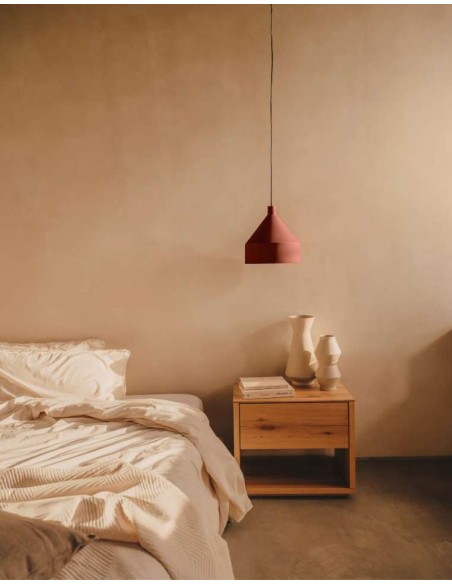 Mesita de noche Alguema 40x50cm chapa de roble acabado natural - Kave Home