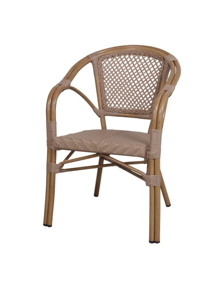 Silla con Brazos PRISMY, Aluminio / Ratán Sintético. Vackart