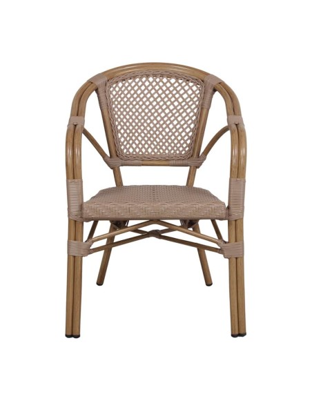 Silla con Brazos PRISMY, Aluminio / Ratán Sintético. Vackart