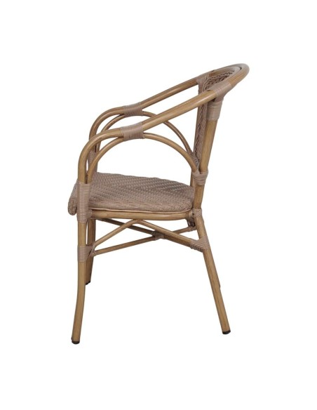 Silla con Brazos PRISMY, Aluminio / Ratán Sintético. Vackart