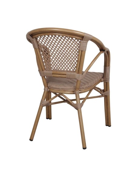 Silla con Brazos PRISMY, Aluminio / Ratán Sintético. Vackart