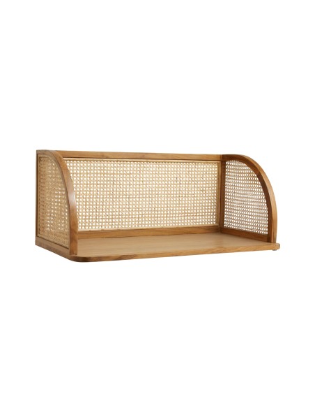 Escritorio de Pared MERGE, Teca / Ratán Natural - Nordal. Vackart