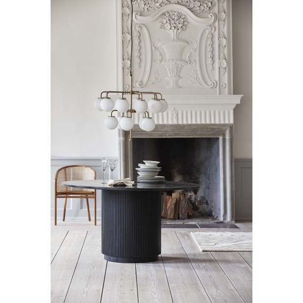 Mesa ERIE Ø140 cm de Comedor, Mango / Mármol Negro - Nordal. Vackart