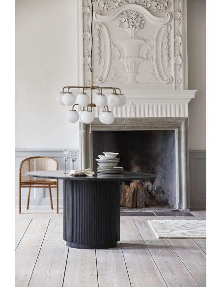 Mesa ERIE Ø140 cm de Comedor, Mango / Mármol Negro - Nordal. Vackart