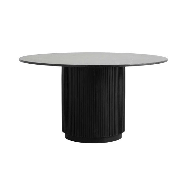 Mesa ERIE Ø140 cm de Comedor, Mango / Mármol Negro - Nordal. Vackart