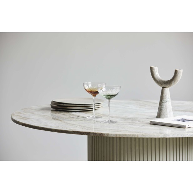 Mesa ERIE Ø140 cm de Comedor, Mango / Mármol Marfil - Nordal. Vackart