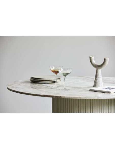 Mesa ERIE Ø140 cm de Comedor, Mango / Mármol Marfil - Nordal. Vackart
