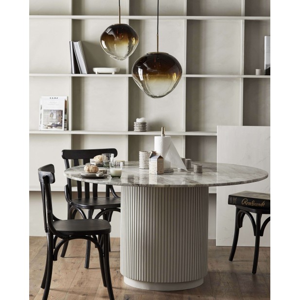 Mesa ERIE Ø140 cm de Comedor, Mango / Mármol Marfil - Nordal. Vackart